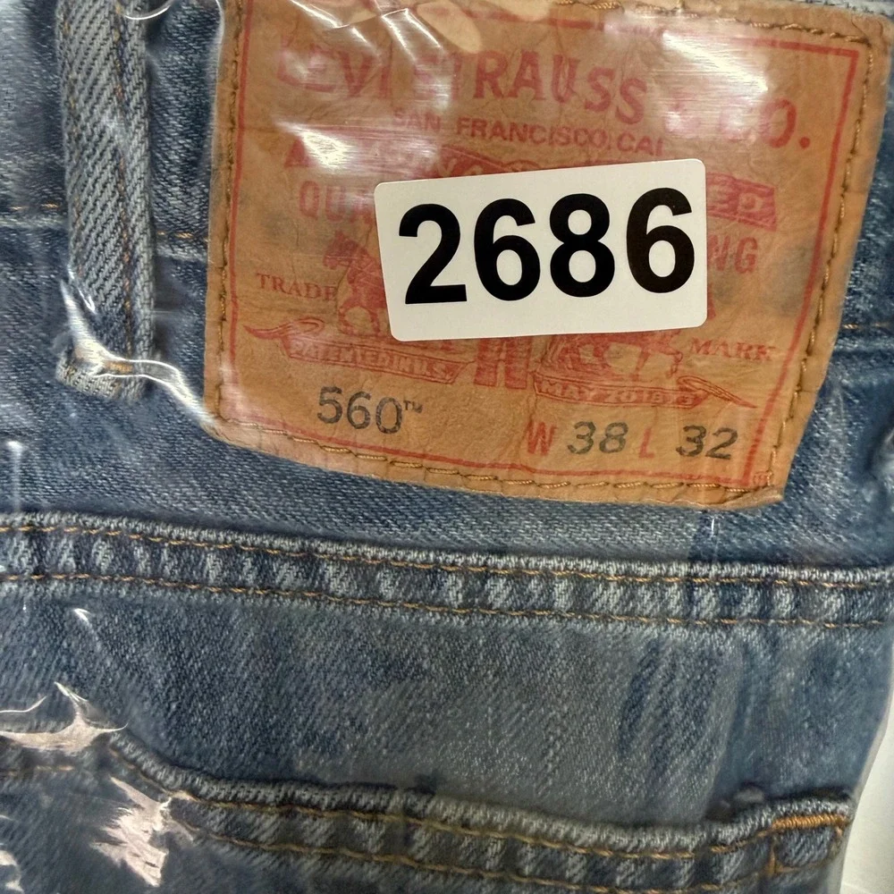 Levi's 560 Jeans Mens 38x32 Blue Comfort Fit Baggy Tapered Leg Denim